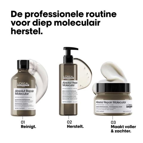 L'Oréal Professionnel - Absolut Repair Molecular Shampoo + Rinse-of Serum + Mask - Voordeelset