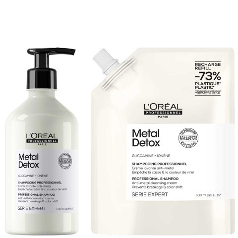 L'Oréal Professionnel - Metal Detox Shampoo 500 ml + Refill Shampoo 500 ml - Voordeelset