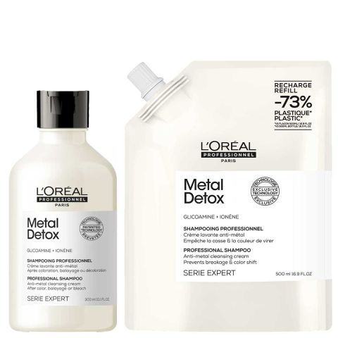 L'Oréal Professionnel - Metal Detox Shampoo 300 ml + Refill Shampoo 500 ml - Voordeelset