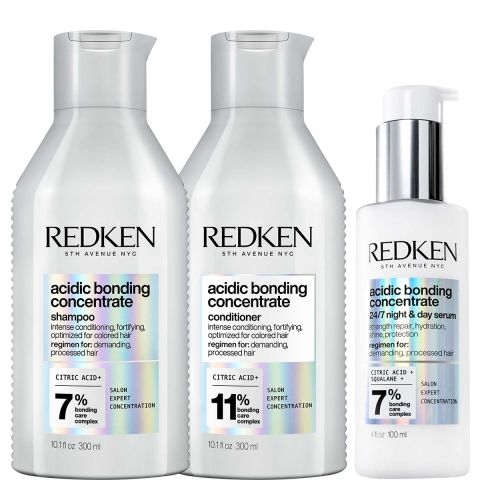 Redken - Acidic Bonding Concentrate Shampoo + Conditioner + Serum - Voordeelset voor beschadigd haar