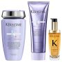 Kérastase - Blond Absolu Shampoo + Conditioner + Elixir Ultime L'Huile Originale Haarolie Voordeelset Blond Haar