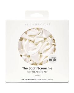 Veganboost Scrunchies White 6 Pieces Big